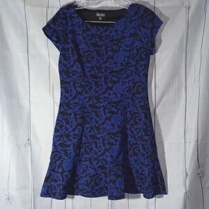 Lily Rose Floral mini blue and black dress